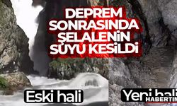 Deprem sonrasında şelalenin suyu kesildi