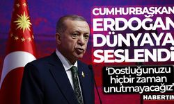 Cumhurbaşkanı Erdoğan: 'Dostluğunuzu hiçbir zaman unutmayacağız'