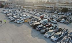 Toplu araç mezarlığı havadan böyle görüntülendi