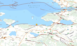 Marmara denizinde 3.6 şiddetinde deprem