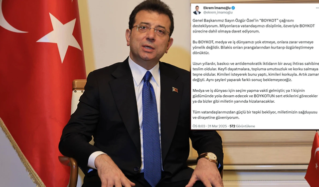 İmamoğlu da boykot çağrısı yaptı