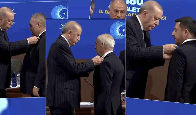 3 belediye başkanı AK Parti'ye katıldı: Rozetlerini Cumhurbaşkanı Erdoğan taktı