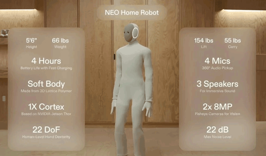 Evde akıllı dönem başlıyor: İnsansı robot NEO satışa çıktı
