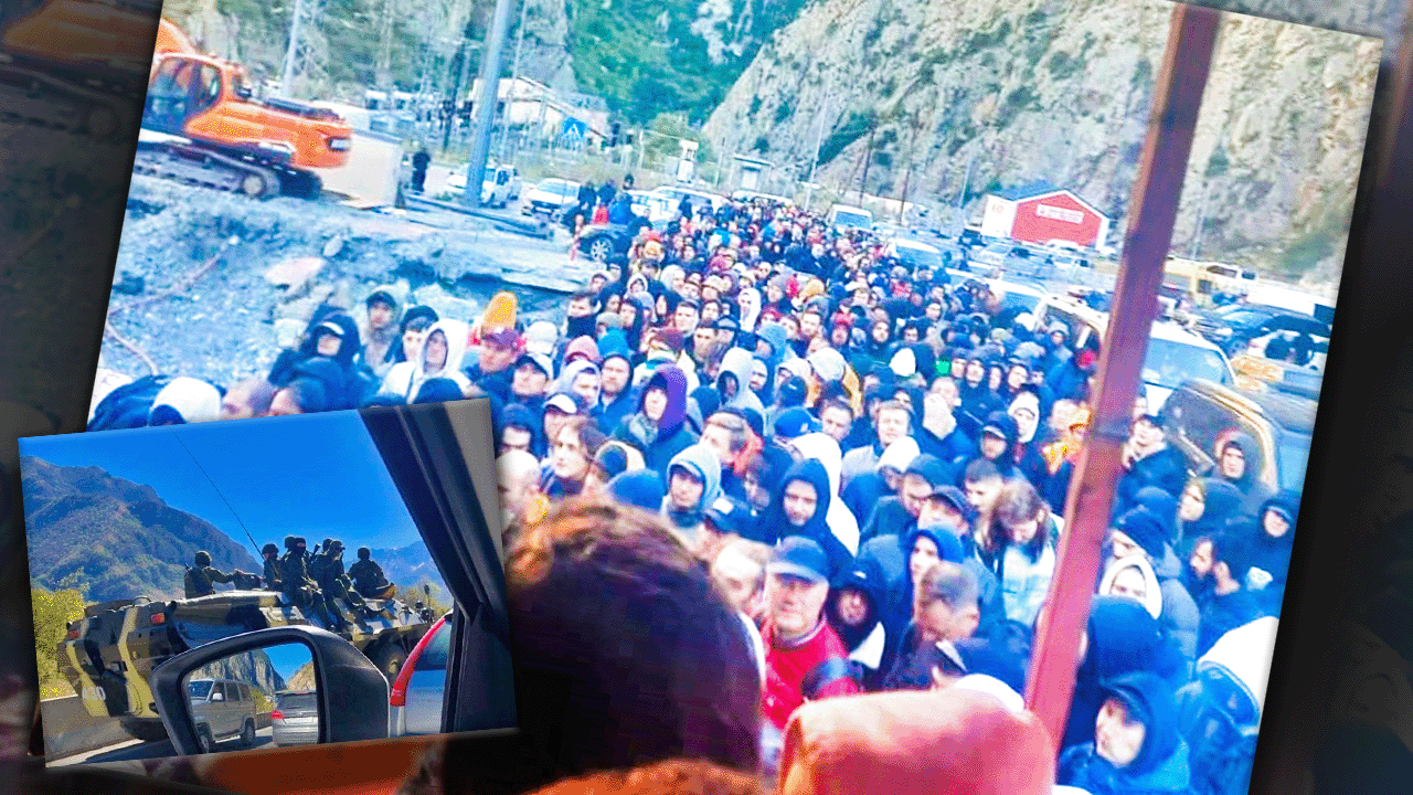 Rusya-Gürcistan sınırında 20 kilometrelik araç kuyruğu